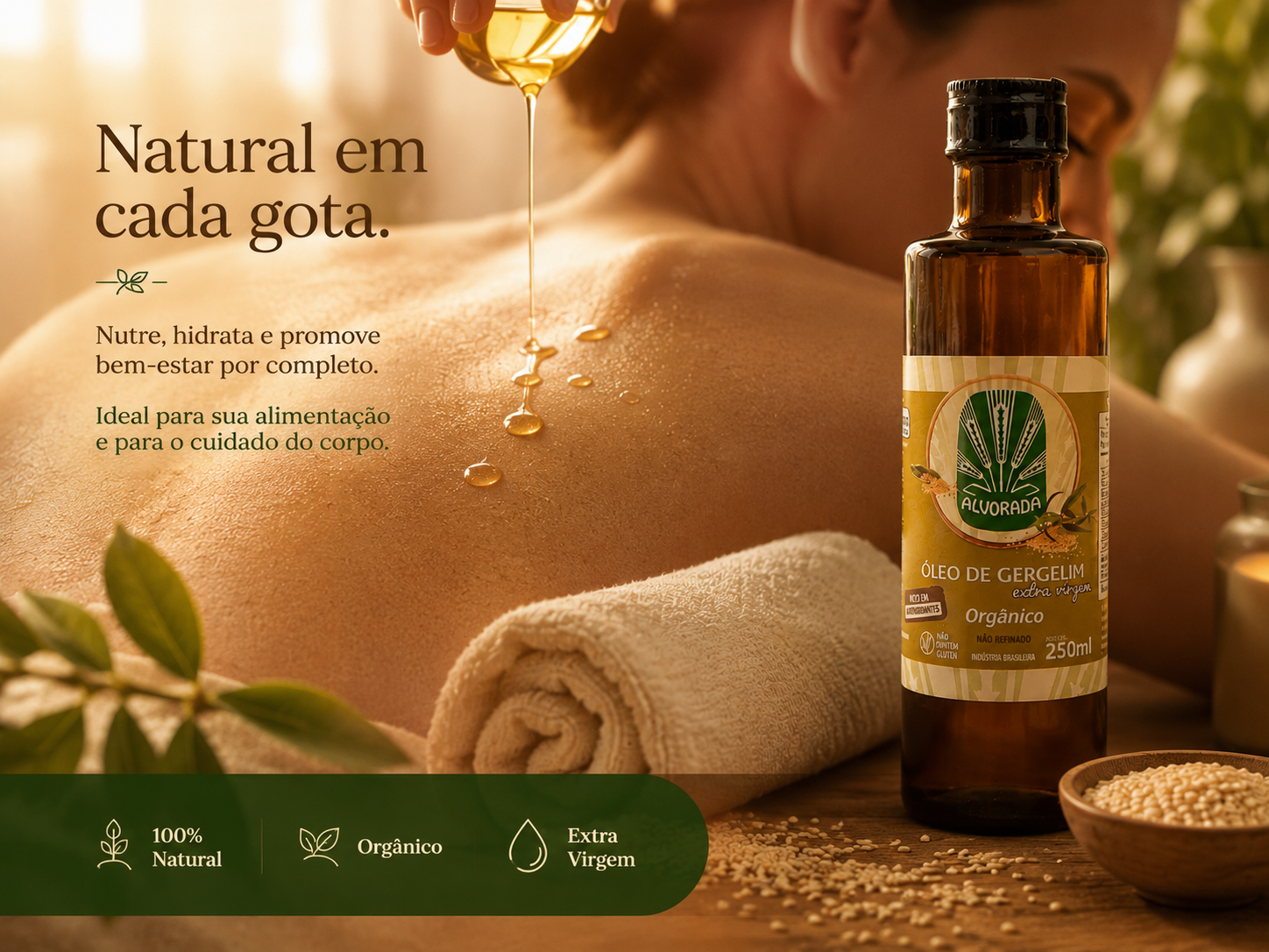 Oleo de gergelim - Massagem